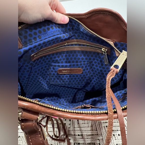Rebecca Minkoff brown and pink woven handbag - Picture 4 of 4